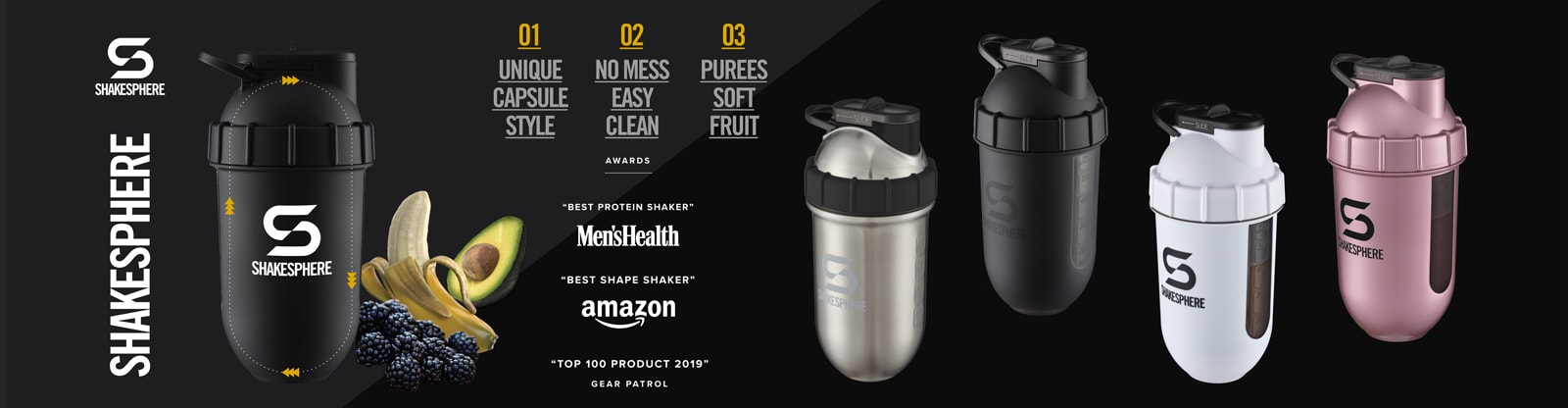 ShakeSphere Tumbler | Shaker Bottles | 700ml - Metallic White